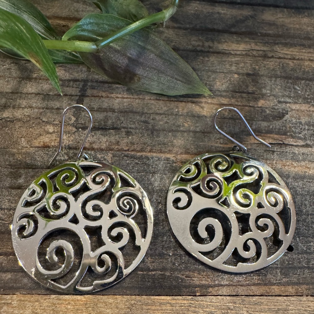 Milor Italy Stainless Steel Disc Earrings